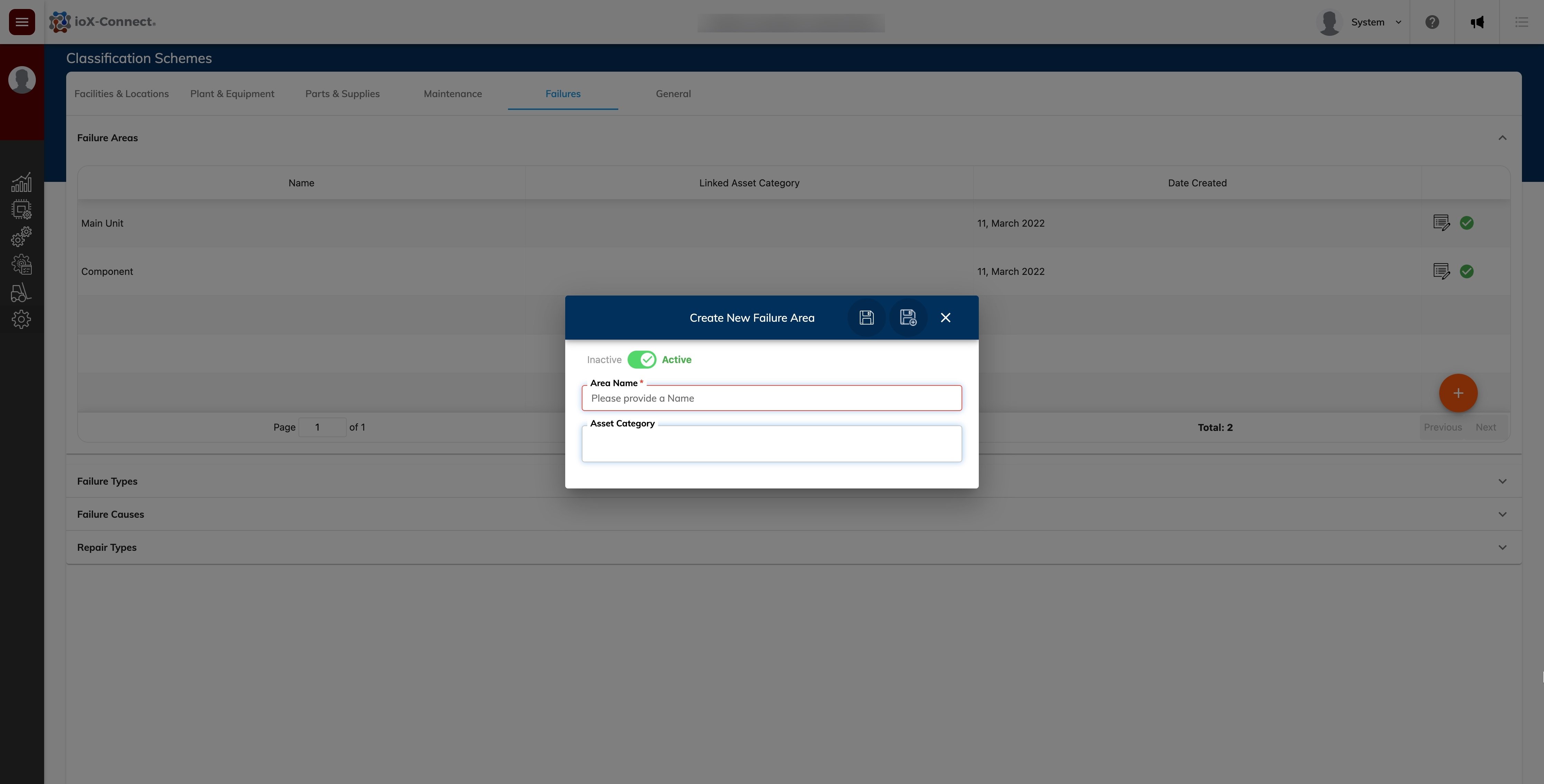 Failure Codes and Failure Recording in CMMS